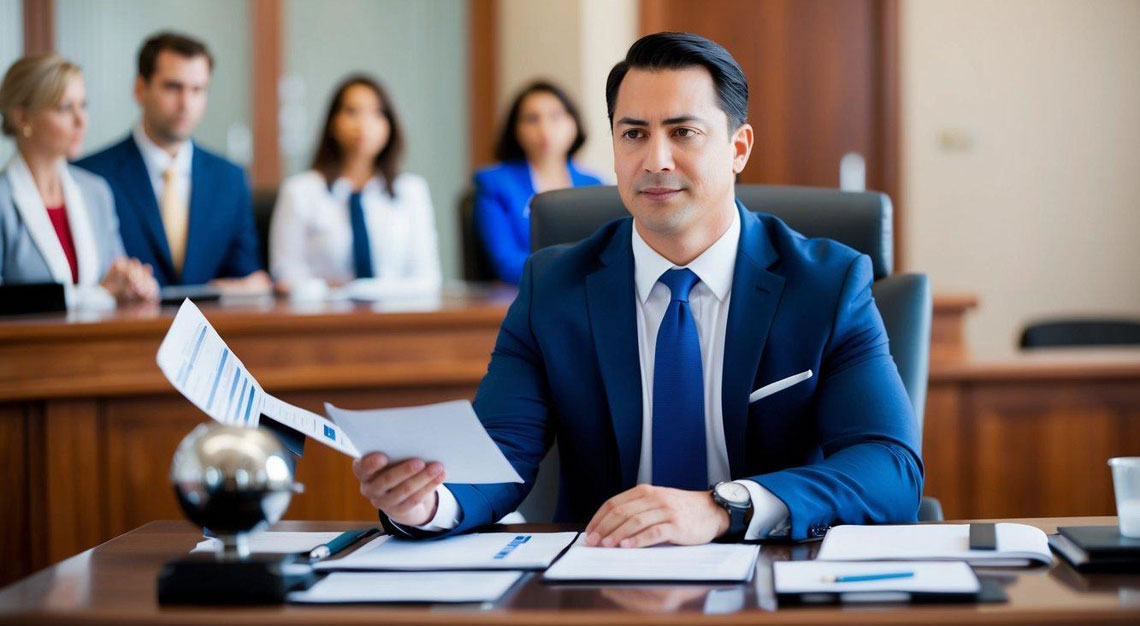 An Arizona DUI lawyer confidently defends a client in court, presenting evidence and legal arguments to support their case